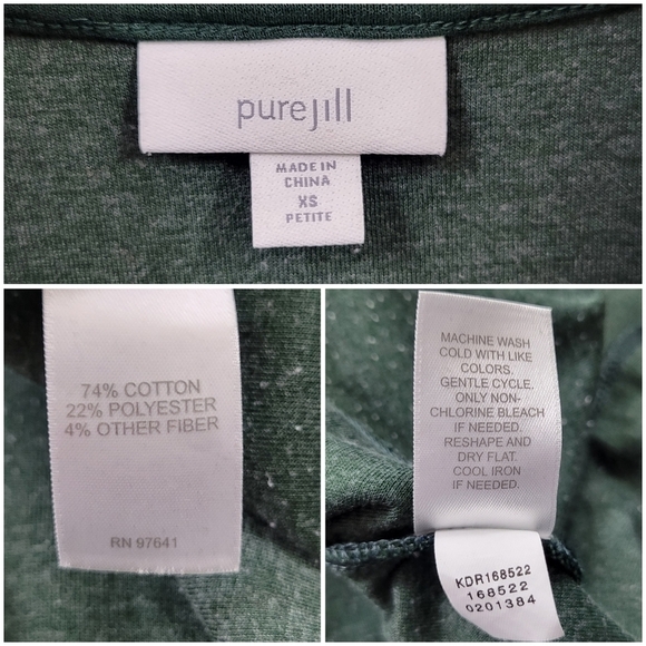 Pure J. Jill Double Knit Cowl Neck Cozy Tunic Dress Women's XS Petite Green - Picture 6 of 10